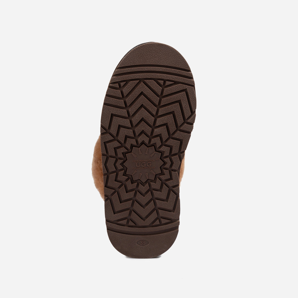 Ugg Platform Slipper (Elastic Logo & Wool Strap) 4.5cm (Detachable Feature)(Water Resistant)-LADIES UGG-PEROZ Accessories