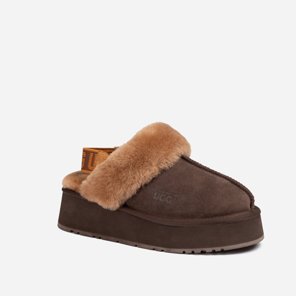 Ugg High Platform Slipper (Elastic Backstrap) (5cm)-LADIES UGG-PEROZ Accessories