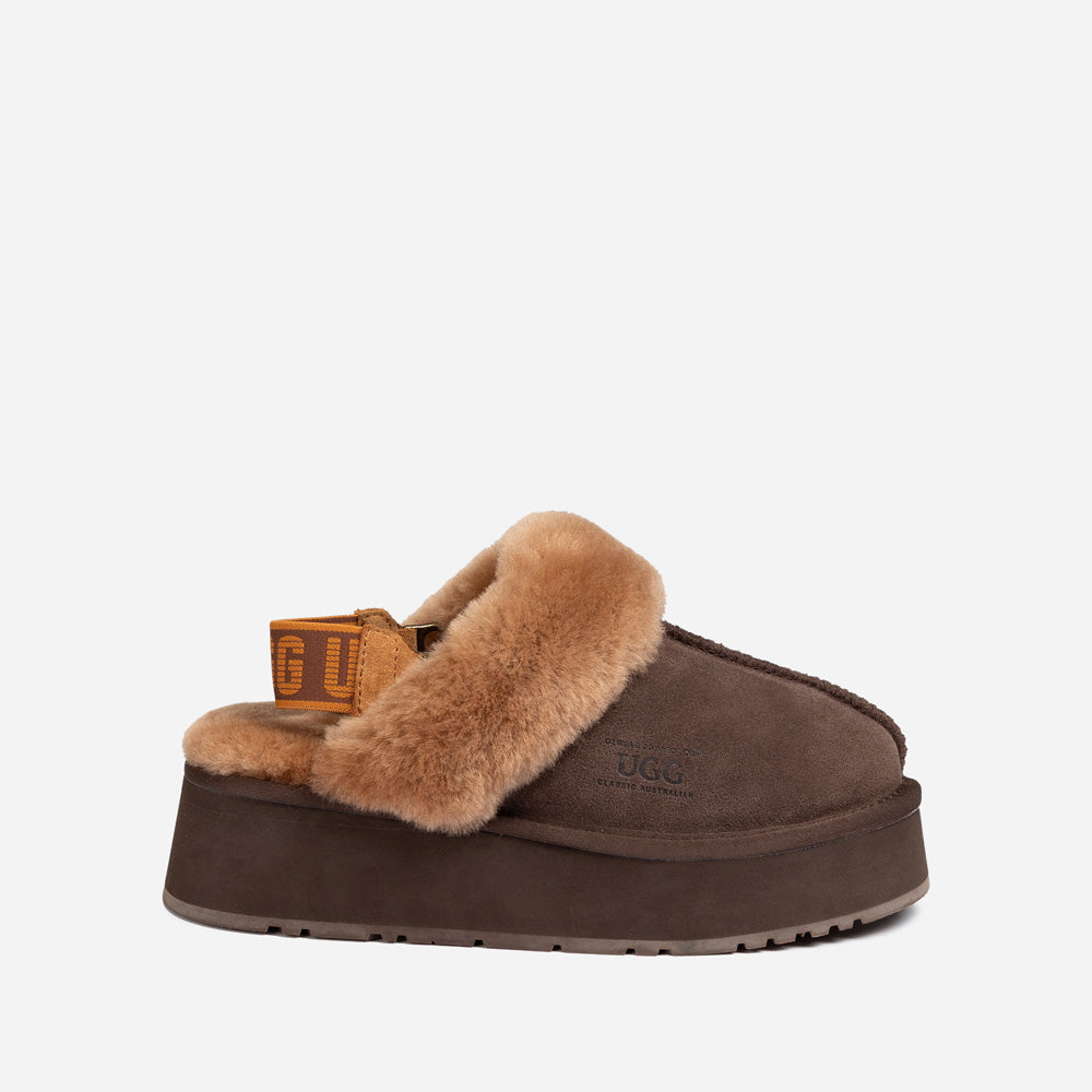 Ugg High Platform Slipper (Elastic Backstrap) (5cm)-LADIES UGG-PEROZ Accessories