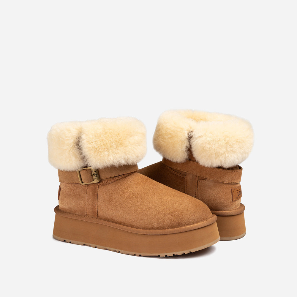 Ugg Classic Platform Buckle Mini Boots (4.5cm) (Water Resistant)-PEROZ Accessories