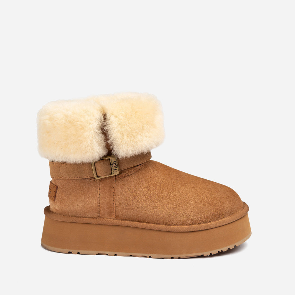 Ugg Classic Platform Buckle Mini Boots (4.5cm) (Water Resistant)-PEROZ Accessories