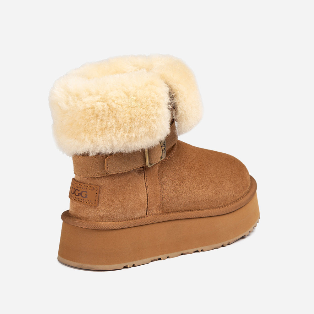 Ugg Classic Platform Buckle Mini Boots (4.5cm) (Water Resistant)-PEROZ Accessories