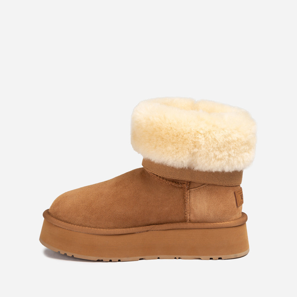Ugg Classic Platform Buckle Mini Boots (4.5cm) (Water Resistant)-PEROZ Accessories
