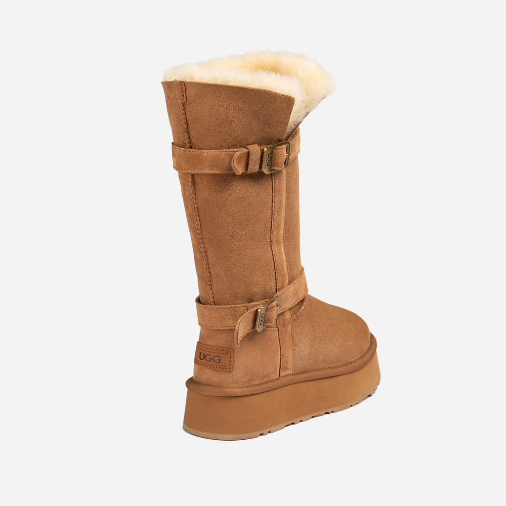 Ugg Classic Platform Buckle Long Boots (4.5cm) (Water Resistant)-PEROZ Accessories
