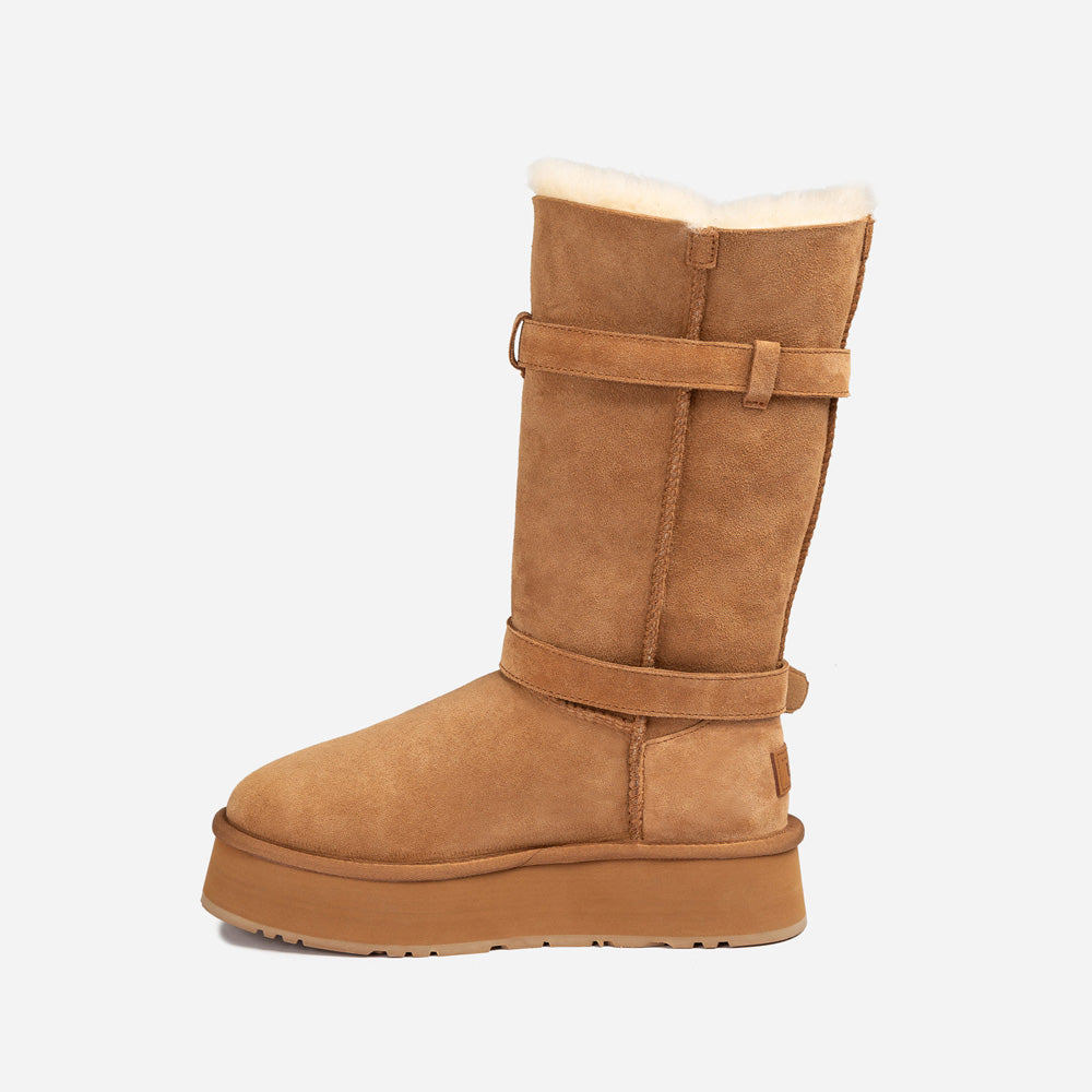 Ugg Classic Platform Buckle Long Boots (4.5cm) (Water Resistant)-PEROZ Accessories