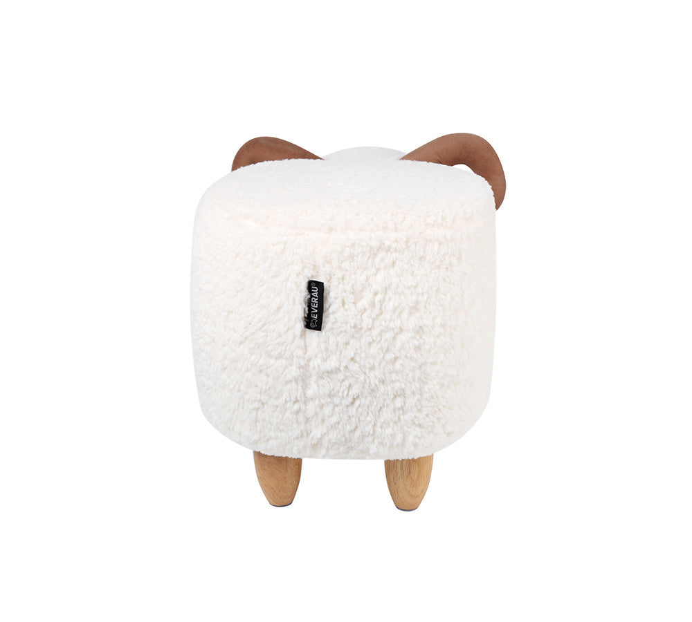 EVERAU Multi-functional Cute Ottoman Fluffy Sheep Pouffe