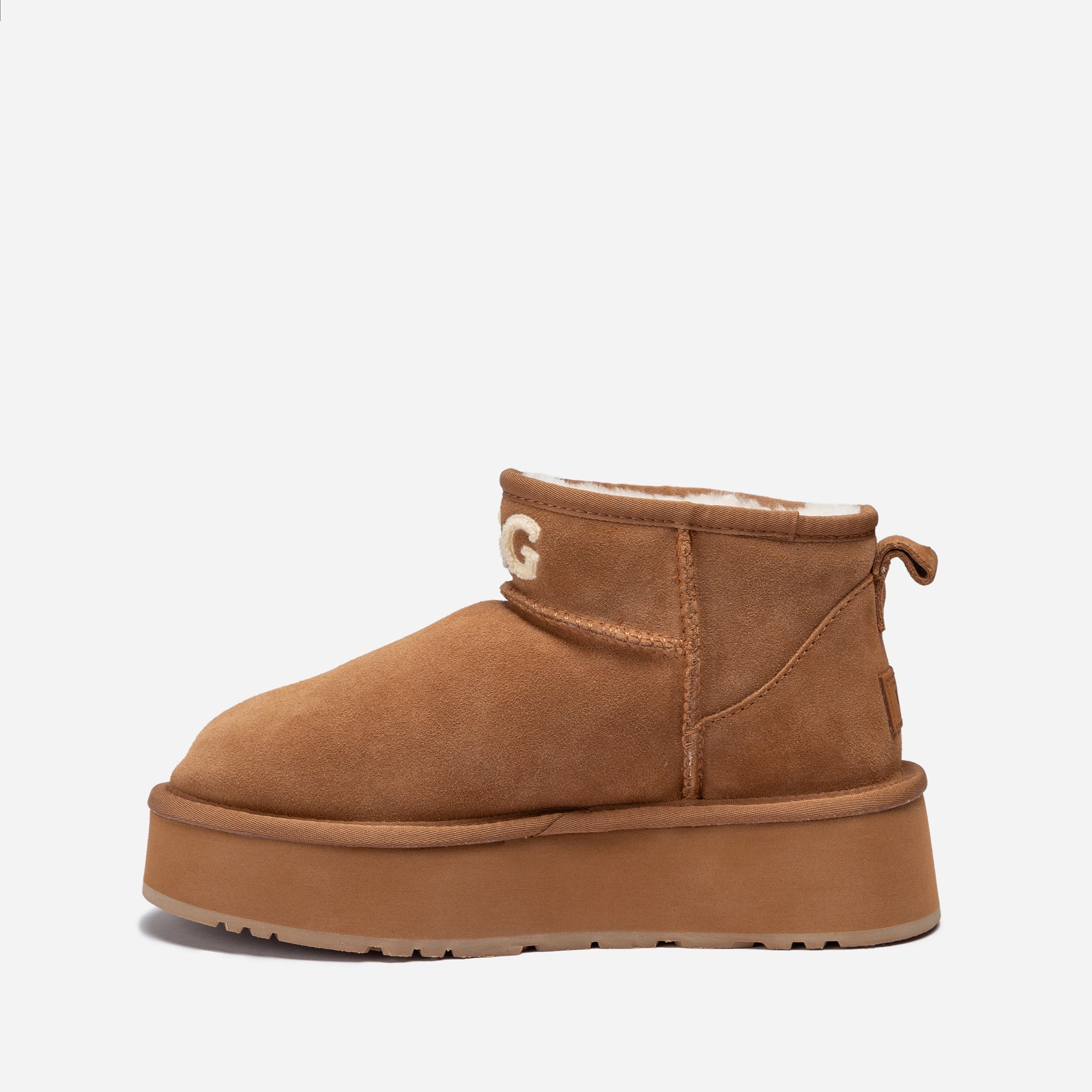 Ugg Classic Platform Knit Logo Ultra Mini Boots (Water Resistant)(4cm)-LADIES UGG-PEROZ Accessories