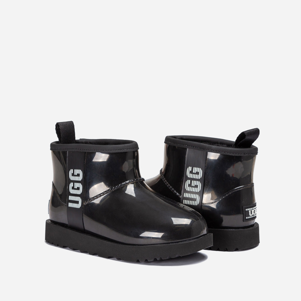 Ugg Classic Kids Clear Mini Boots (Waterproof) (Glow In Dark Logo)-KIDS UGG-PEROZ Accessories