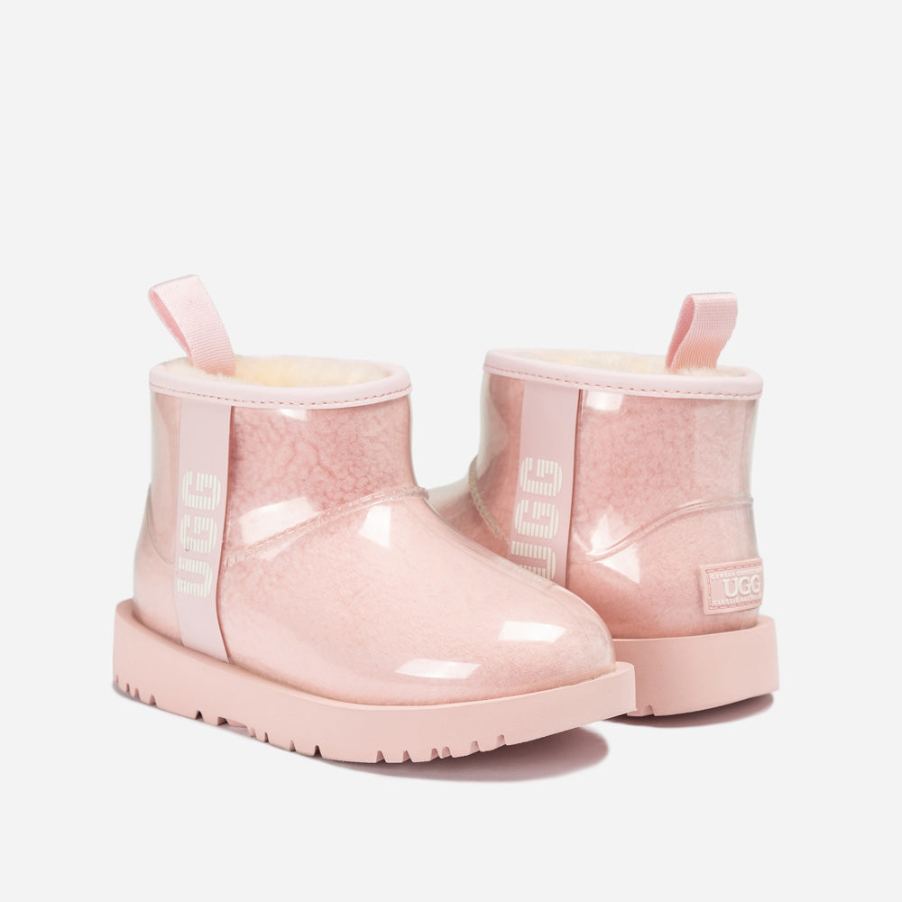 Ugg Classic Kids Clear Mini Boots (Waterproof) (Glow In Dark Logo)-KIDS UGG-PEROZ Accessories
