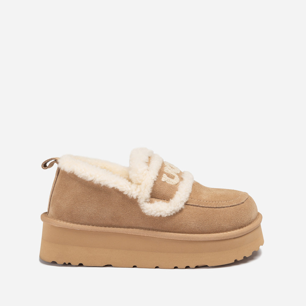 Ugg Violet Shearling Platform Loafer-PEROZ Accessories