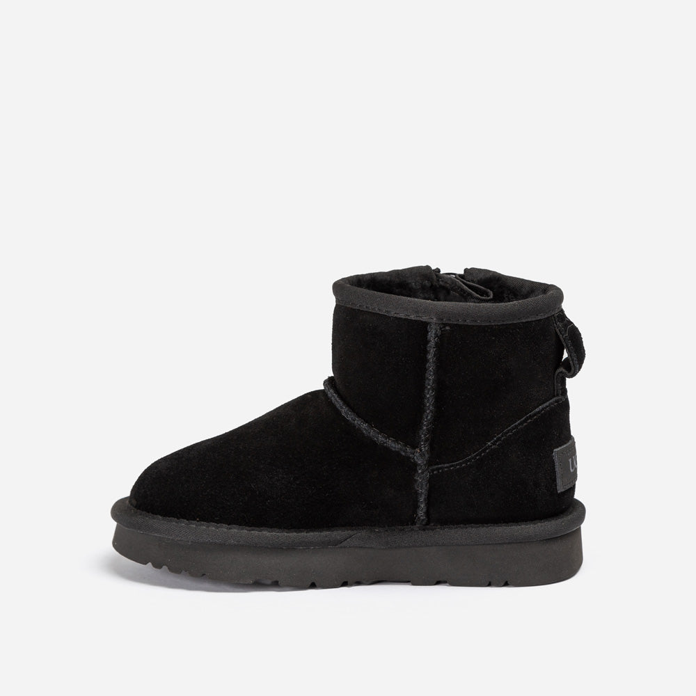 Ugg Kids Mini Zipper Tape Logo Boots-KIDS UGG-PEROZ Accessories