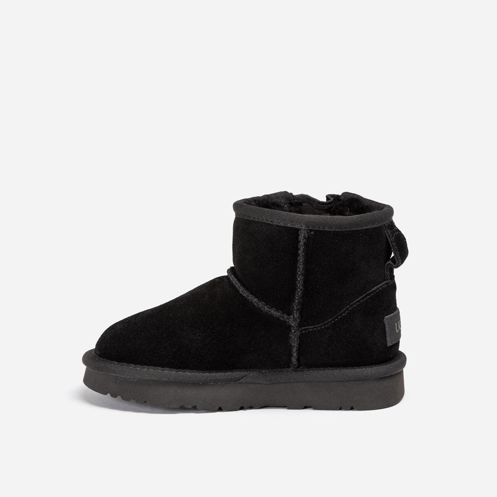 Ugg Kids Mini Zipper Tape Logo Boots-KIDS UGG-PEROZ Accessories