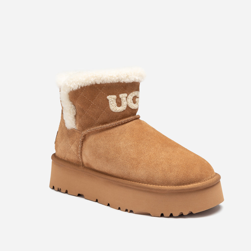 Ugg Bondi Matelasse Platform Shearling Mini Boot-Women UGG-PEROZ Accessories