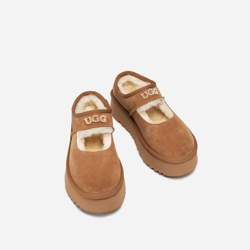 Ugg Mary Jane Emb Logo Platform-Women Moccasins Loafers-PEROZ Accessories