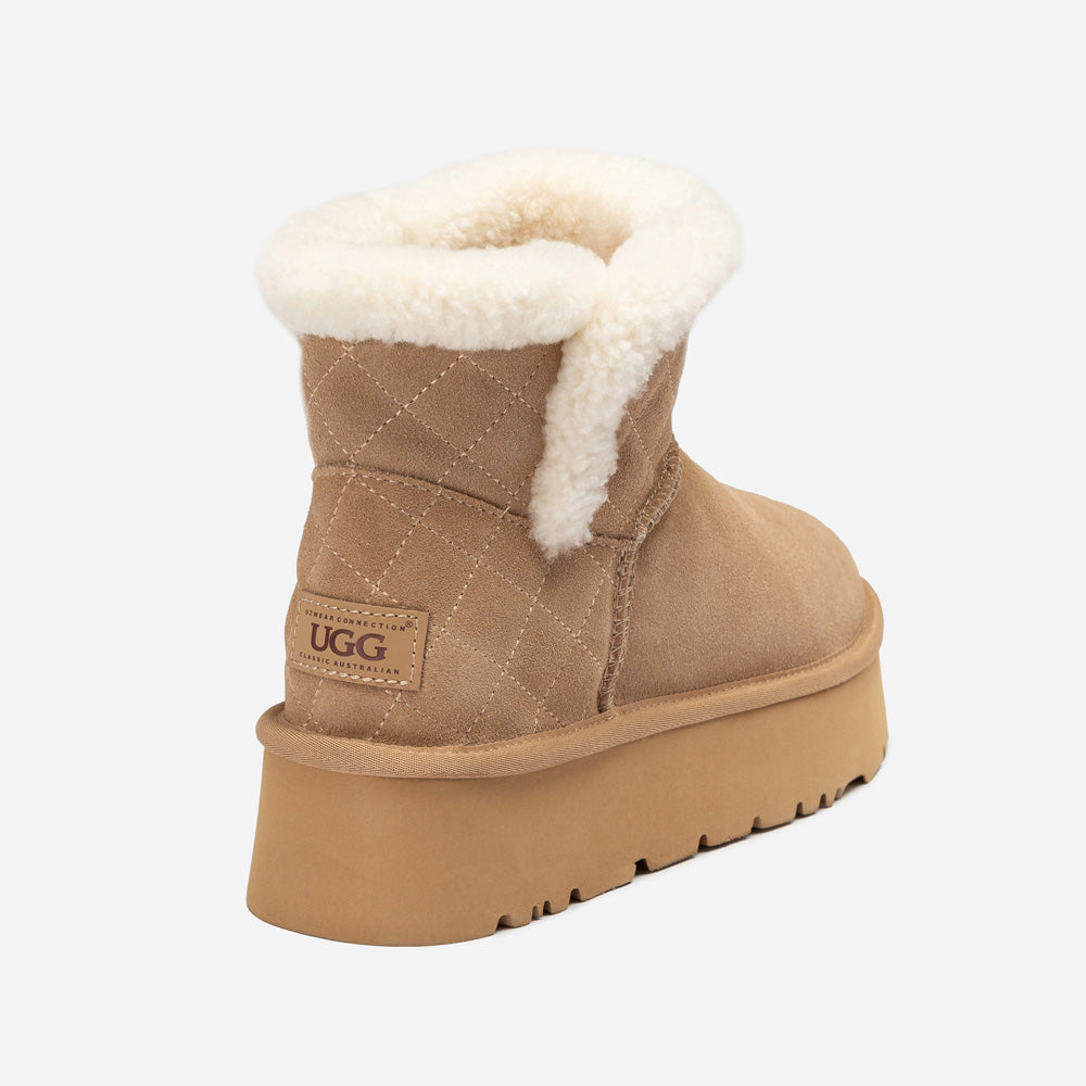 Ugg Bondi Matelasse Platform Shearling Mini Boot-Women UGG-PEROZ Accessories