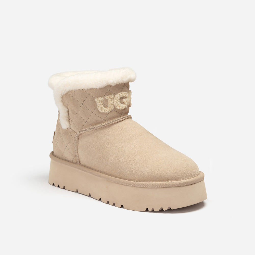 Ugg Bondi Matelasse Platform Shearling Mini Boot-Women UGG-PEROZ Accessories