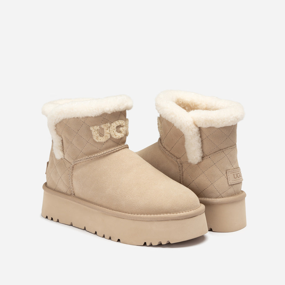 Ugg Bondi Matelasse Platform Shearling Mini Boot-Women UGG-PEROZ Accessories