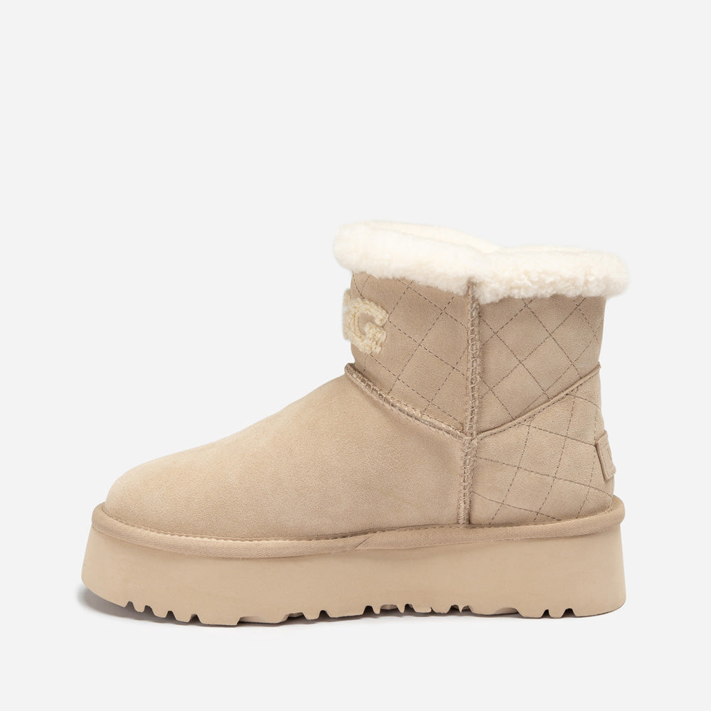 Ugg Bondi Matelasse Platform Shearling Mini Boot-Women UGG-PEROZ Accessories