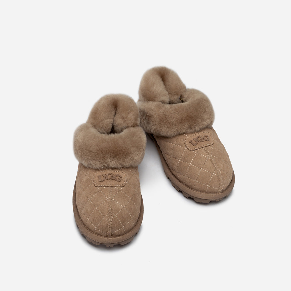 Ugg Coquette Matelasse Emb Logo Slipper( Detachable Feature)-Women Slippers-PEROZ Accessories