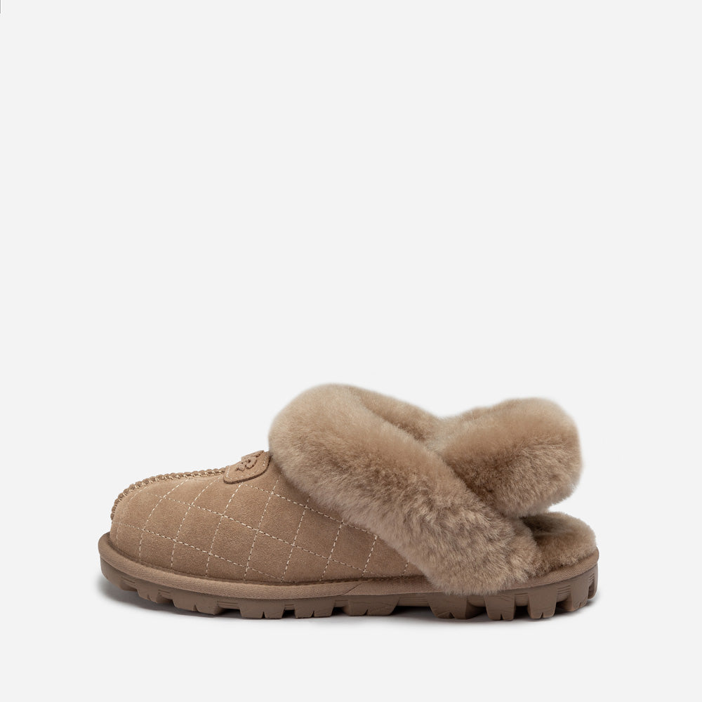 Ugg Coquette Matelasse Emb Logo Slipper( Detachable Feature)-Women Slippers-PEROZ Accessories