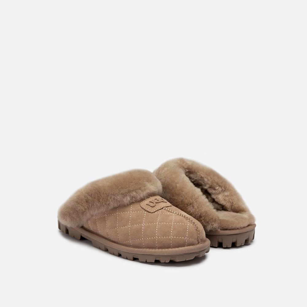 Ugg Coquette Matelasse Emb Logo Slipper( Detachable Feature)-Women Slippers-PEROZ Accessories