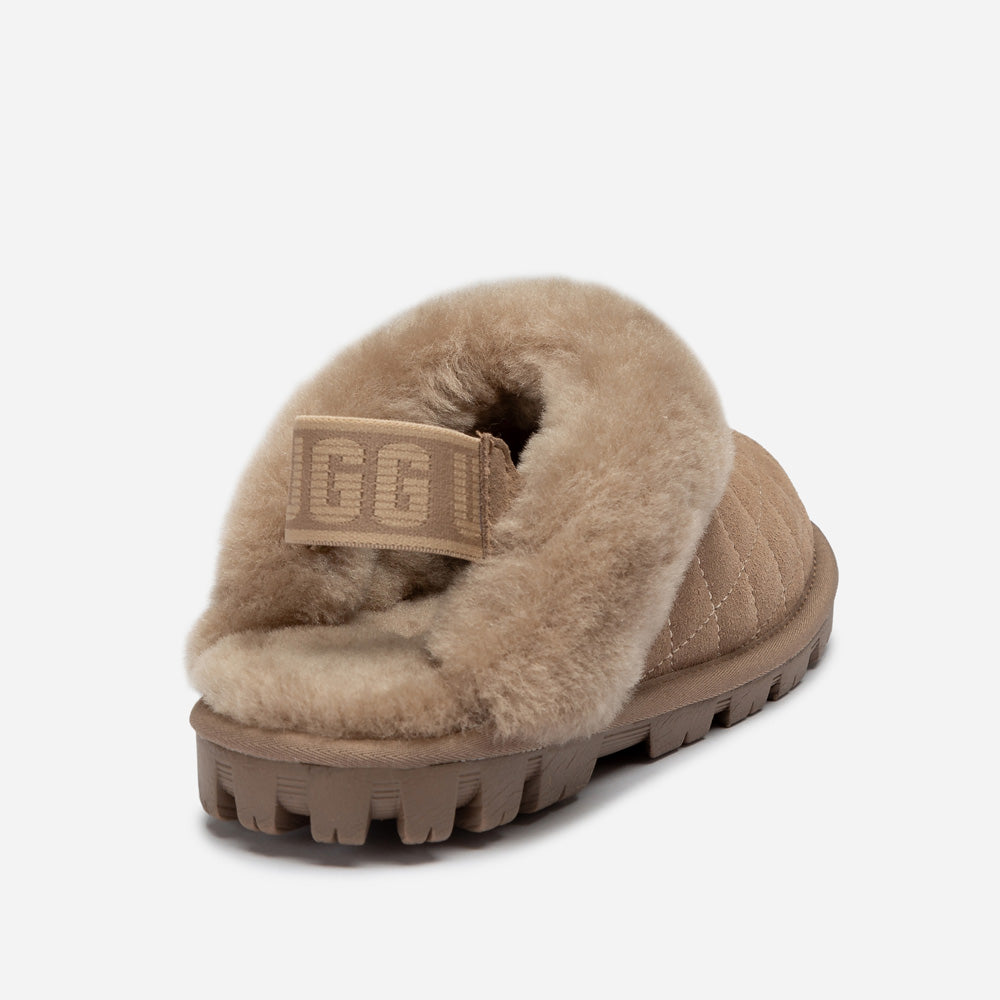 Ugg Coquette Matelasse Emb Logo Slipper( Detachable Feature)-Women Slippers-PEROZ Accessories