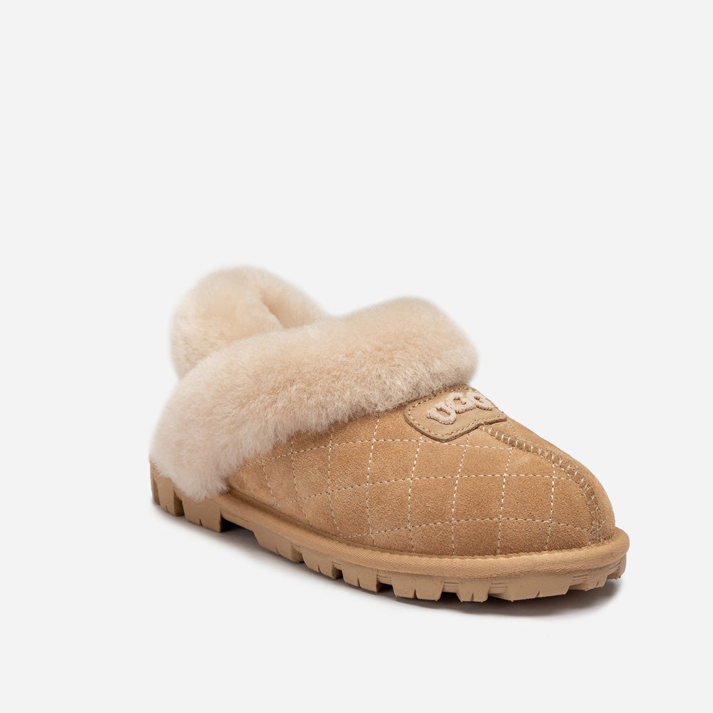 Ugg Coquette Matelasse Emb Logo Slipper( Detachable Feature)-Women Slippers-PEROZ Accessories