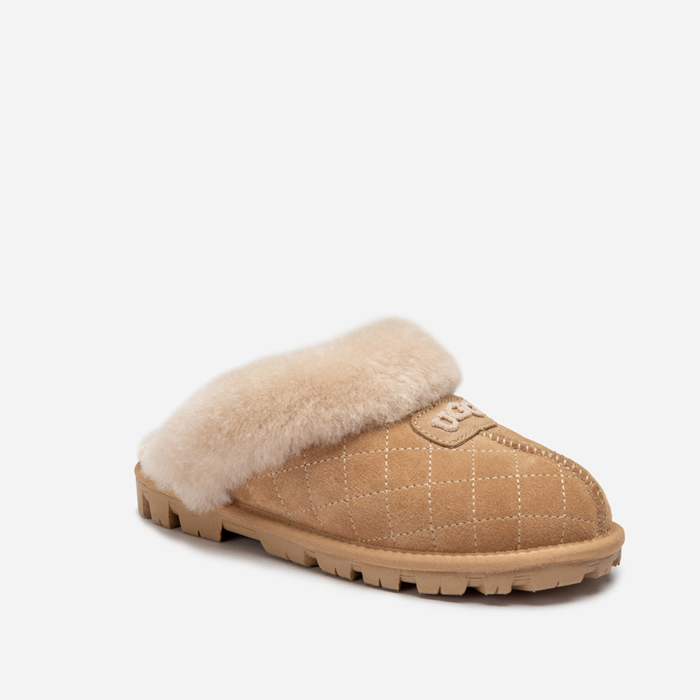Ugg Coquette Matelasse Emb Logo Slipper( Detachable Feature)-Women Slippers-PEROZ Accessories
