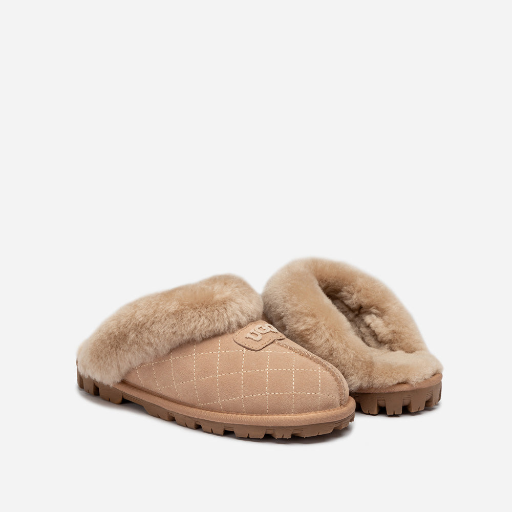 Ugg Coquette Matelasse Emb Logo Slipper( Detachable Feature)-Women Slippers-PEROZ Accessories