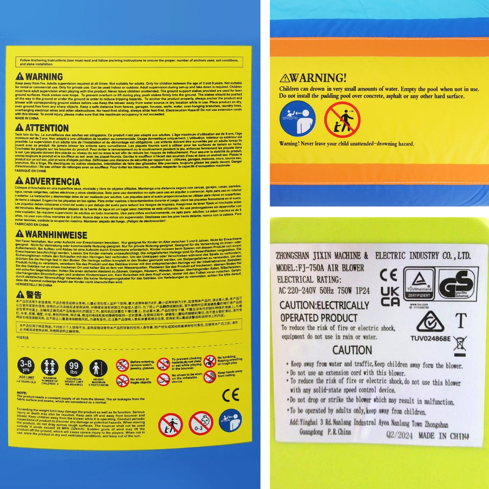 AirMyFun Kids Inflatable Pool Water Double Slide Park Jumping Castle 465X390CM-Baby & Kids > Baby & Kid&