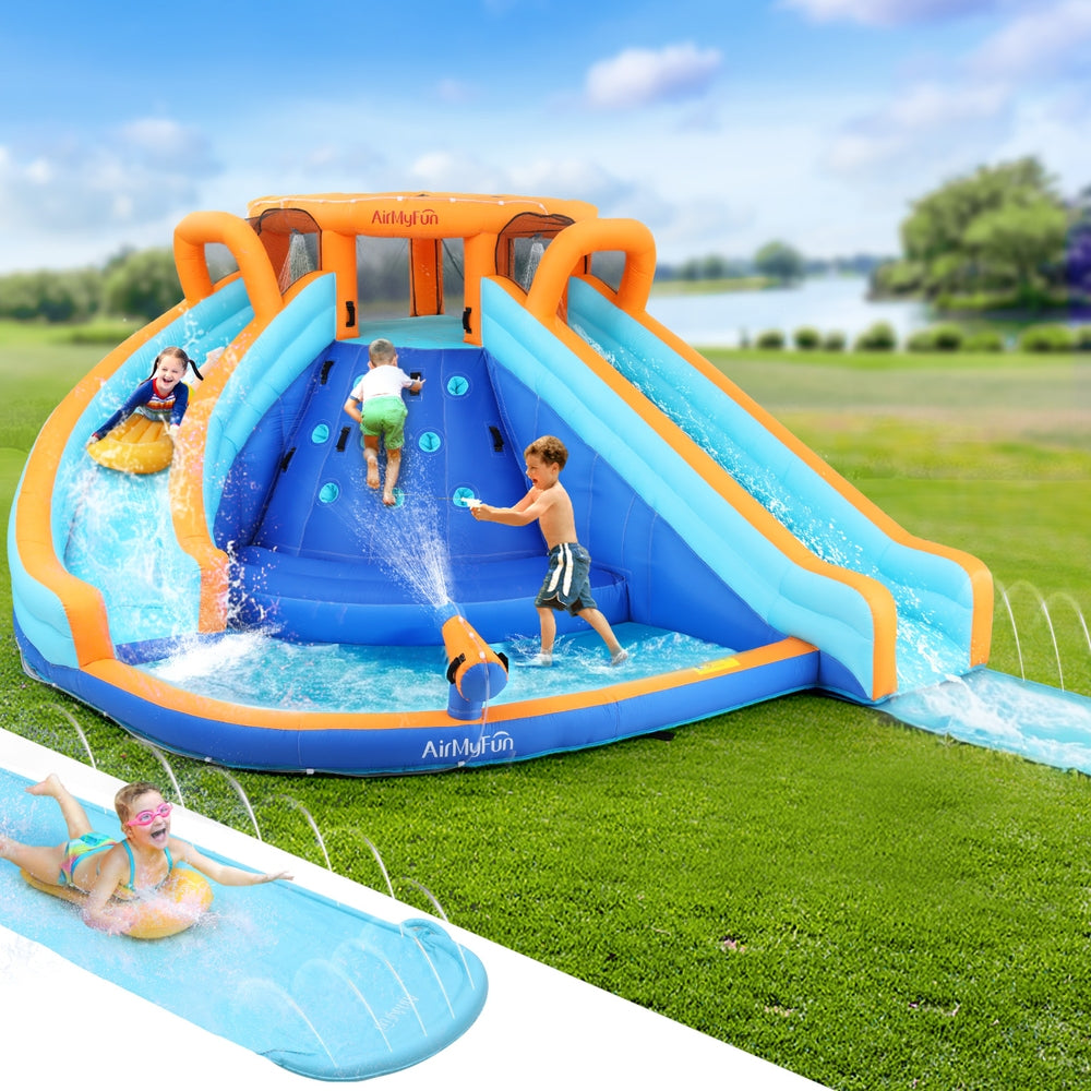 AirMyFun Kids Inflatable Pool Water Double Slide Park Jumping Castle 465X390CM-Baby & Kids > Baby & Kid&