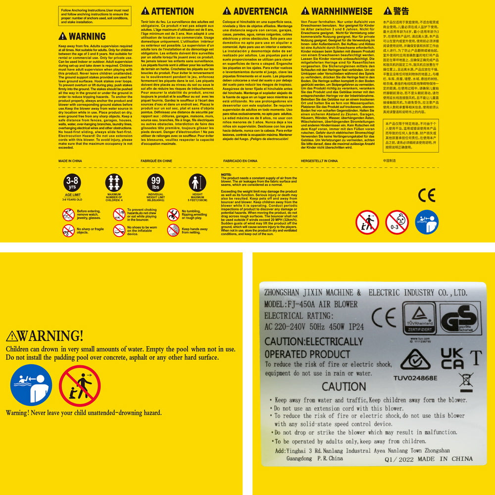 AirMyFun Kids Inflatable Pool Water Slide Park Jumping Castle Bounce 382X381CM-Baby & Kids > Baby & Kid&