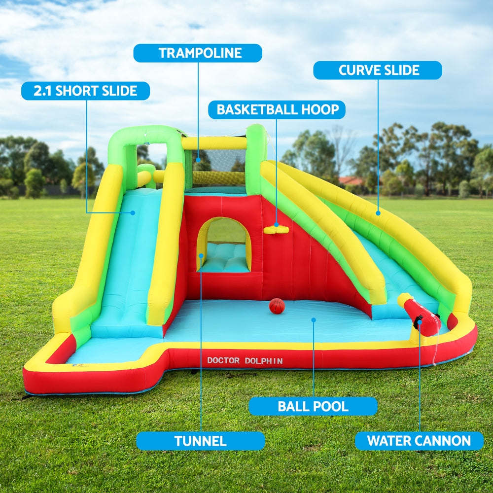 Doctor Dolphin Kids Inflatable Pool Water Slide Park Jumping Castle 575X445CM-Baby & Kids > Baby & Kid&