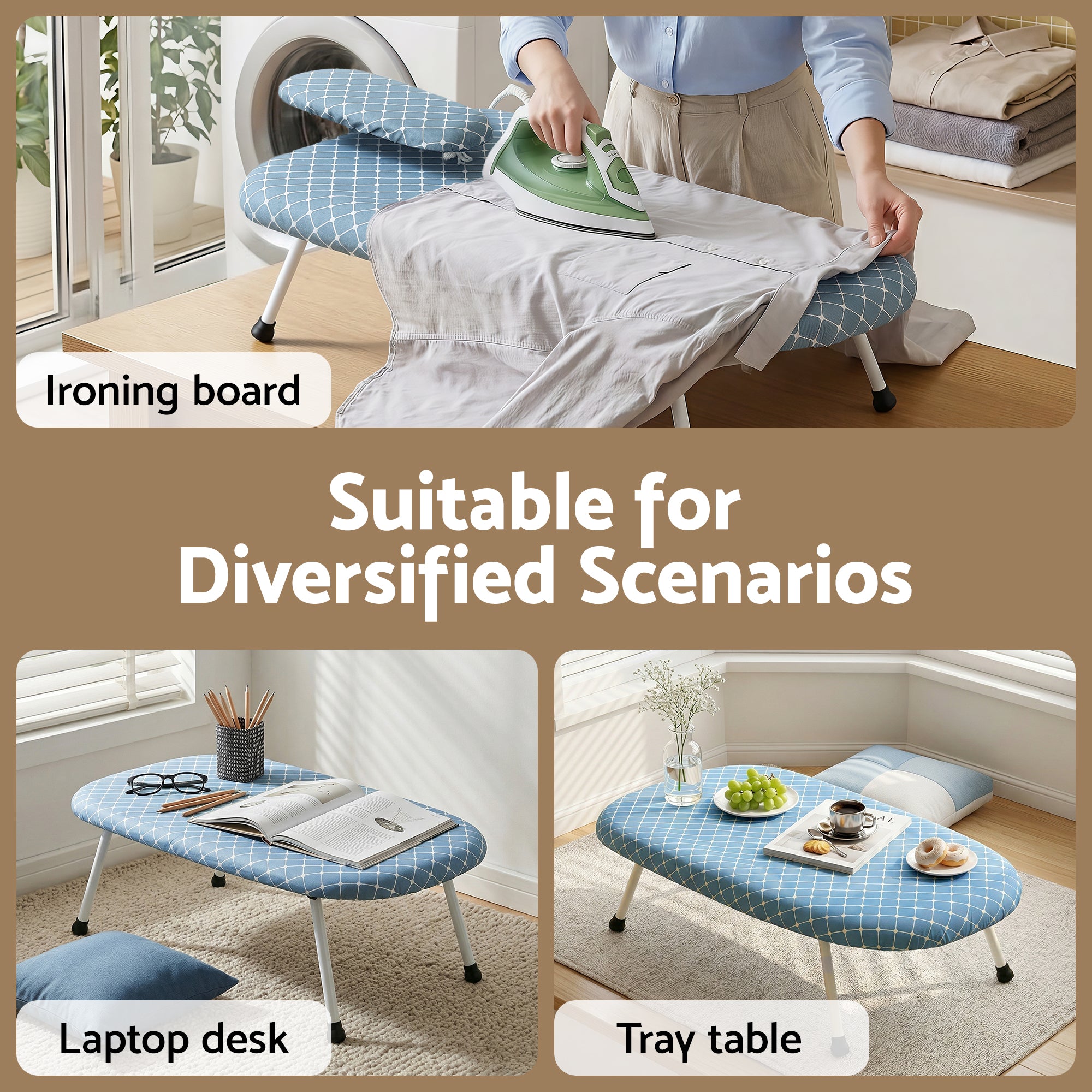 Artiss Tabletop Ironing Board with Small Ironing Boards with Folding Legs Blue-Appliances > Washers, Dryers & Irons > Irons & Ironing Systems-PEROZ Accessories