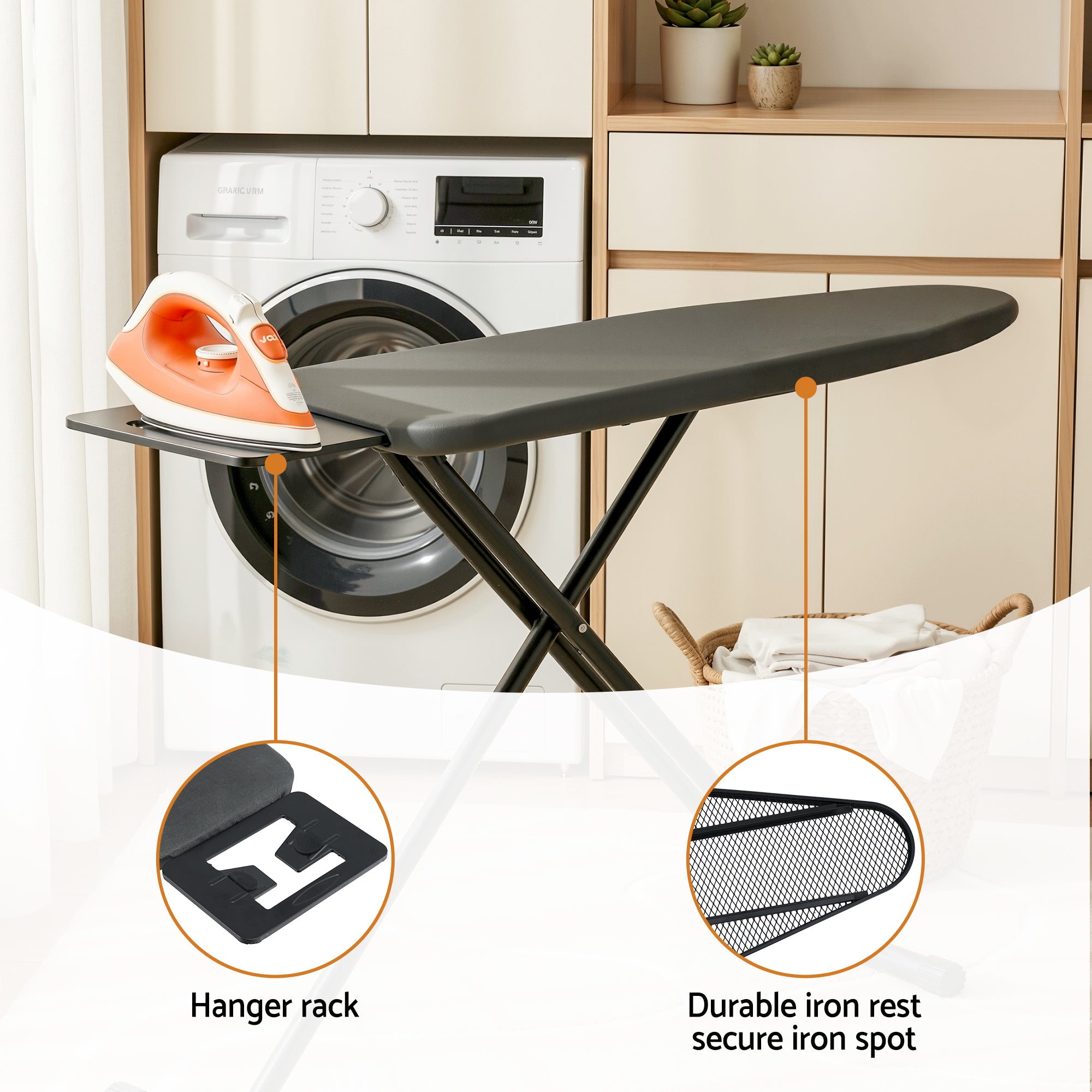 Artiss Ironing Board with Iron Rest with 3 Layers Extra Thick Cover Easy Storage-Appliances > Washers, Dryers & Irons > Irons & Ironing Systems-PEROZ Accessories