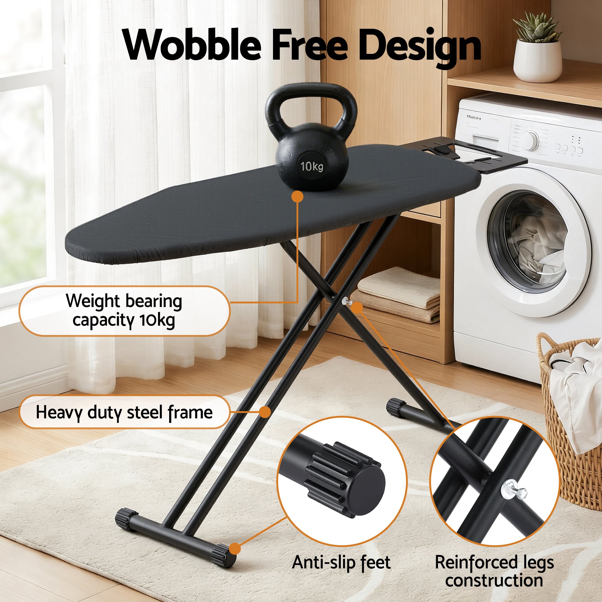 Artiss Ironing Board with Iron Rest with 3 Layers Extra Thick Cover Easy Storage-Appliances > Washers, Dryers & Irons > Irons & Ironing Systems-PEROZ Accessories