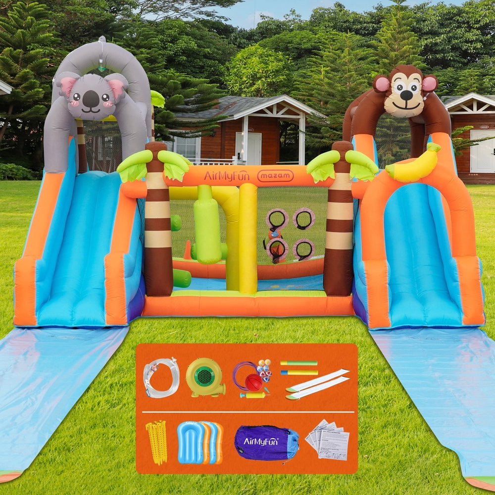 AirMyFun 12 Play Zones Inflatable Animal Theme Jumping Castle-Inflatable Toys-PEROZ Accessories