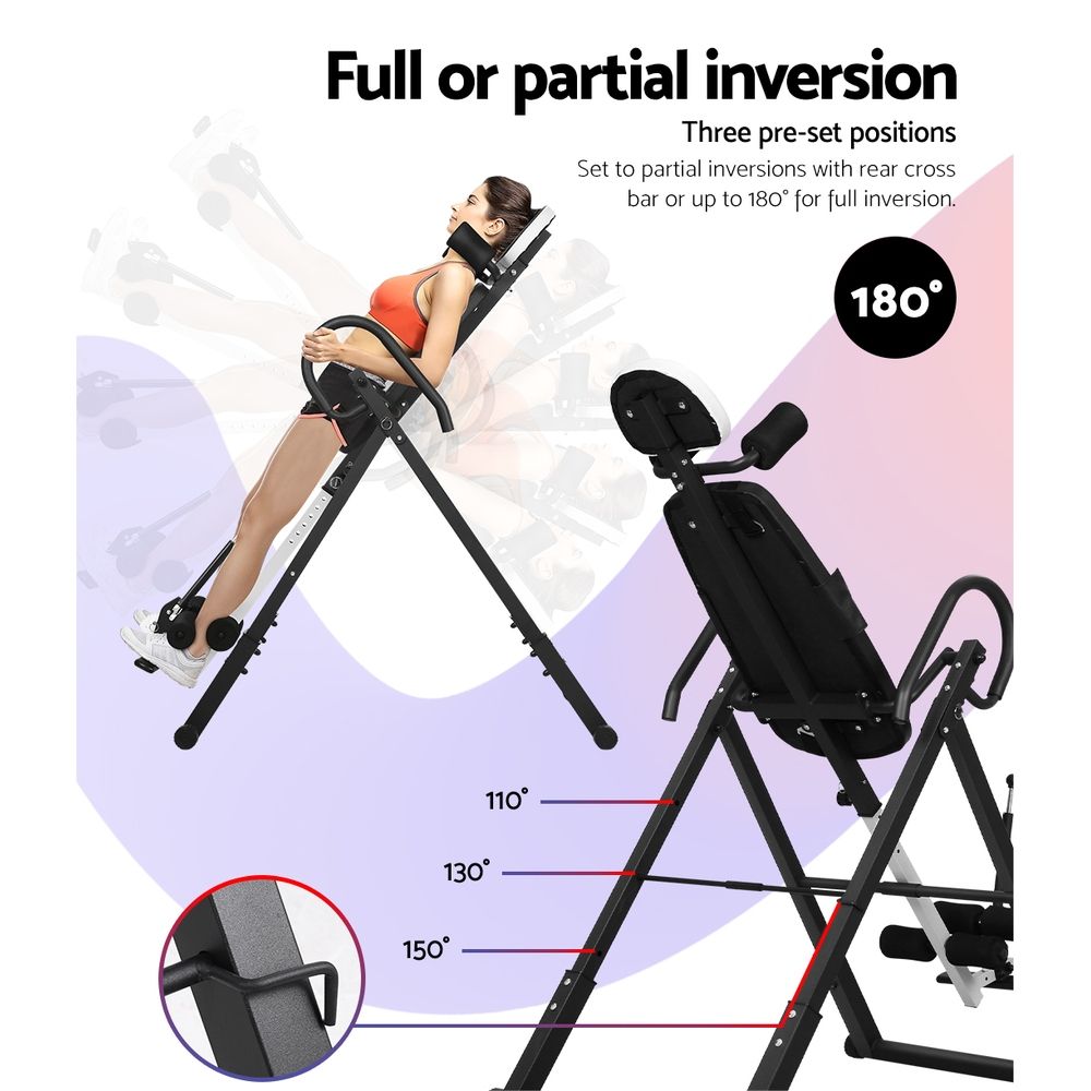 Everfit Inversion Table Gravity Exercise Inverter Back Stretcher Home Gym Grey-Sports & Fitness > Fitness Accessories-PEROZ Accessories