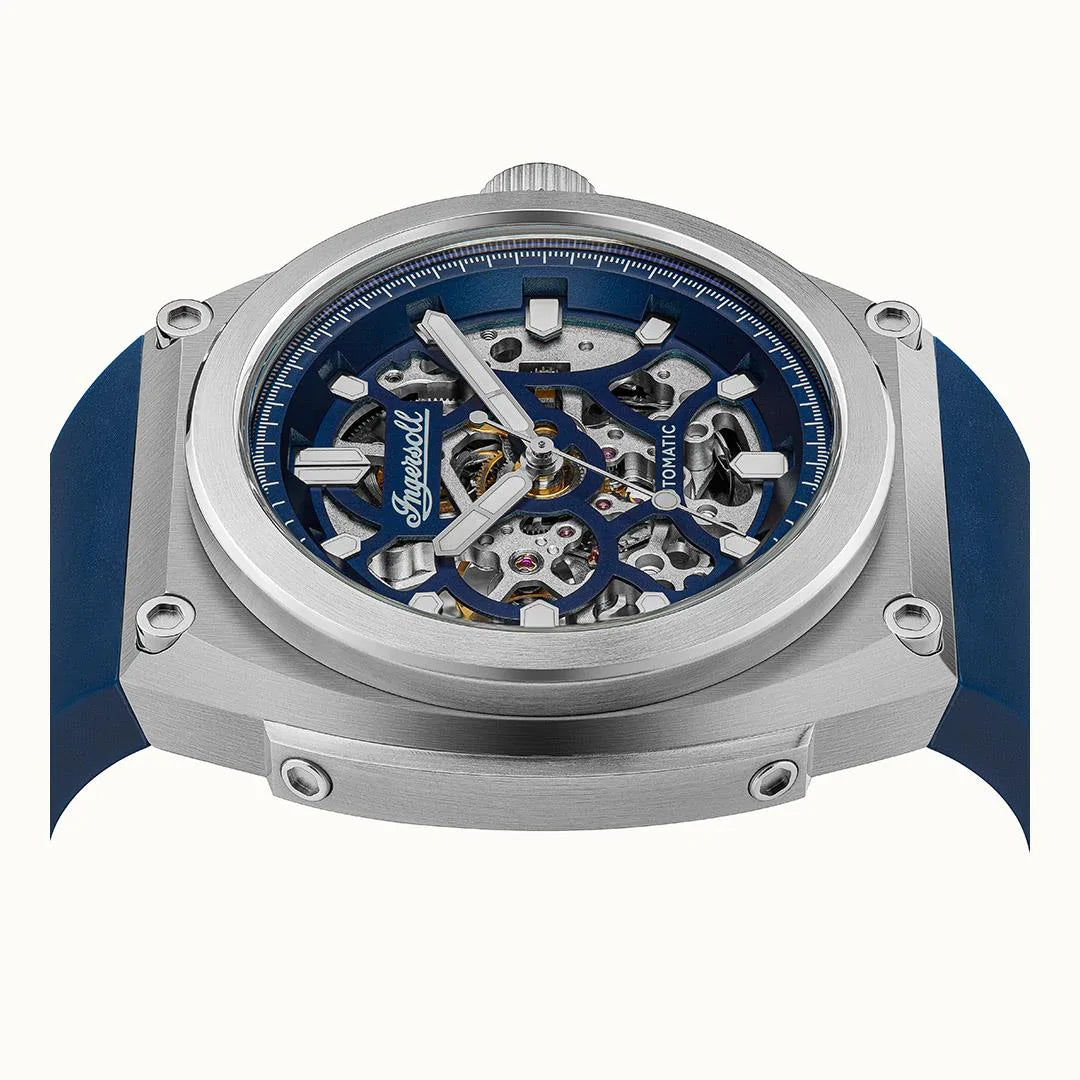 Ingersoll The Motion Automatic Silver Blue Watch-PEROZ Accessories