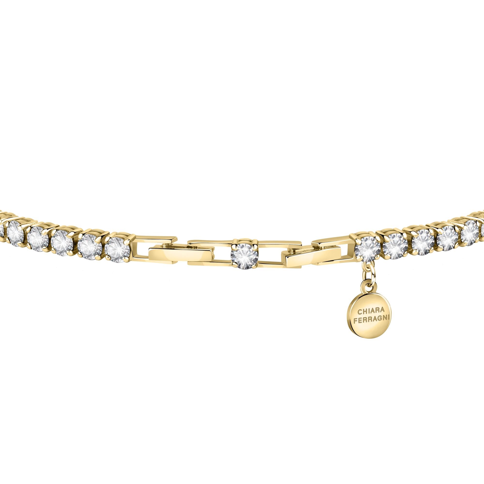 Chiara Ferragni Diamond Heart White Stone Gold Tennis Bracelet-Bracelets-PEROZ Accessories