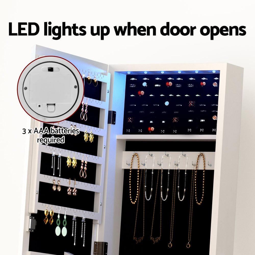 Artiss Jewellery Cabinet Mirror Free Standing-Home & Garden > Storage > Storage Cabinets & Lockers-PEROZ Accessories