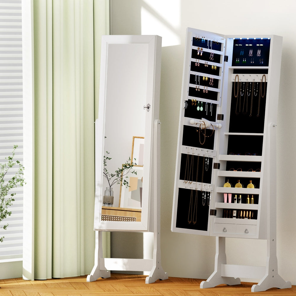 Artiss Jewellery Cabinet Mirror Free Standing-Home & Garden > Storage > Storage Cabinets & Lockers-PEROZ Accessories