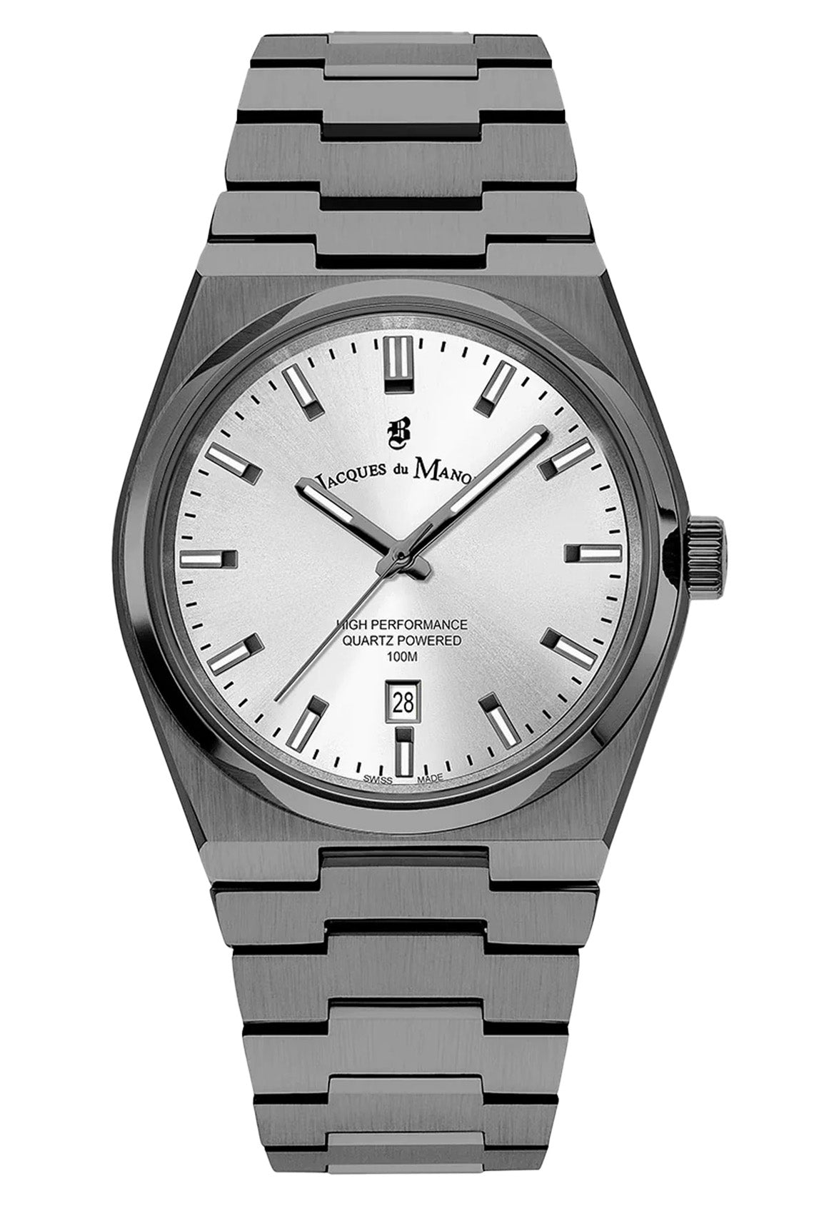 JDM Horizon Gents 41mm 100m Silver Dial Black Stainless Steel Strap Watch-PEROZ Accessories