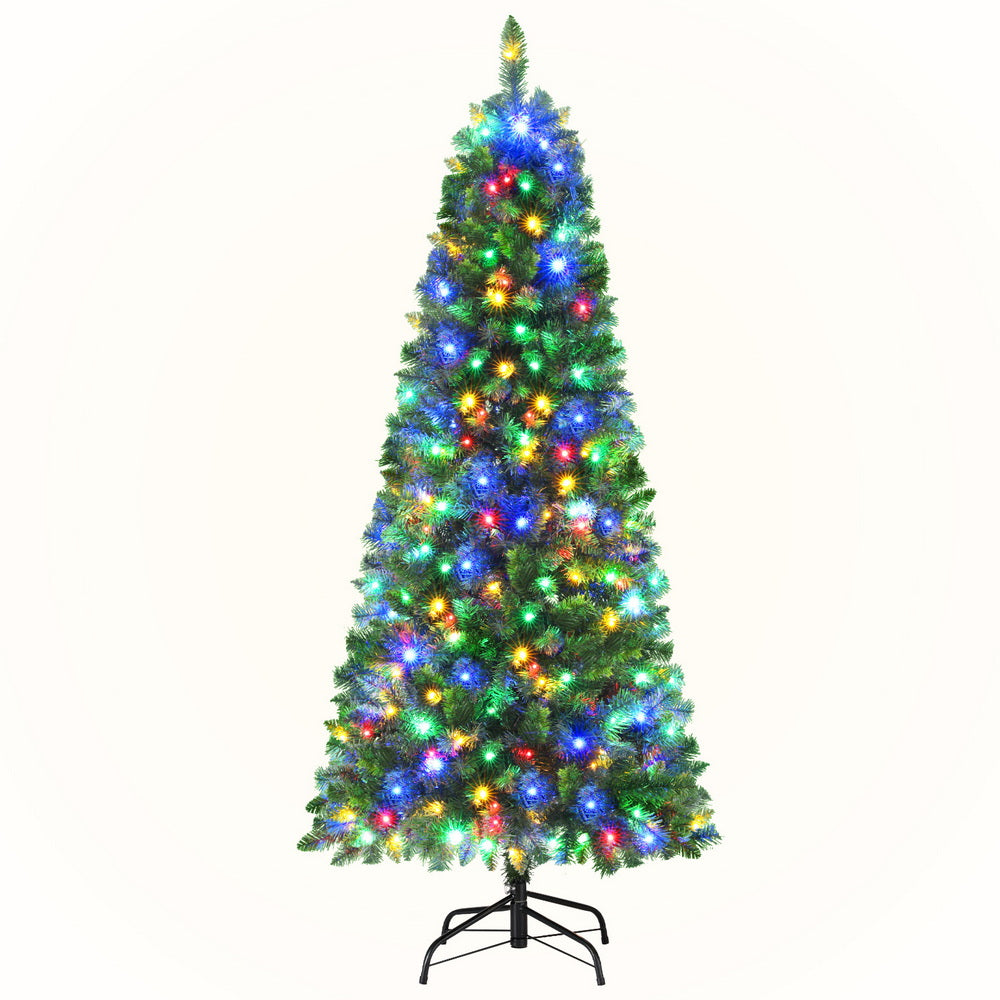 Jingle Jollys 1.8M Pre-lit Christmas Tree 8 Mode Multi Colour 200 LED Light Xmas-Christmas Trees-PEROZ Accessories