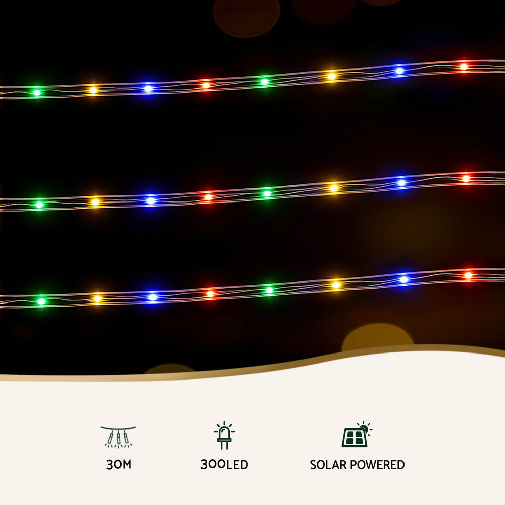 Jingle Jollys 30M Christmas Lights String Rope Light Decoration 300 LED Colorful-Occasions > Christmas > Outdoor Decorations & Lights-PEROZ Accessories