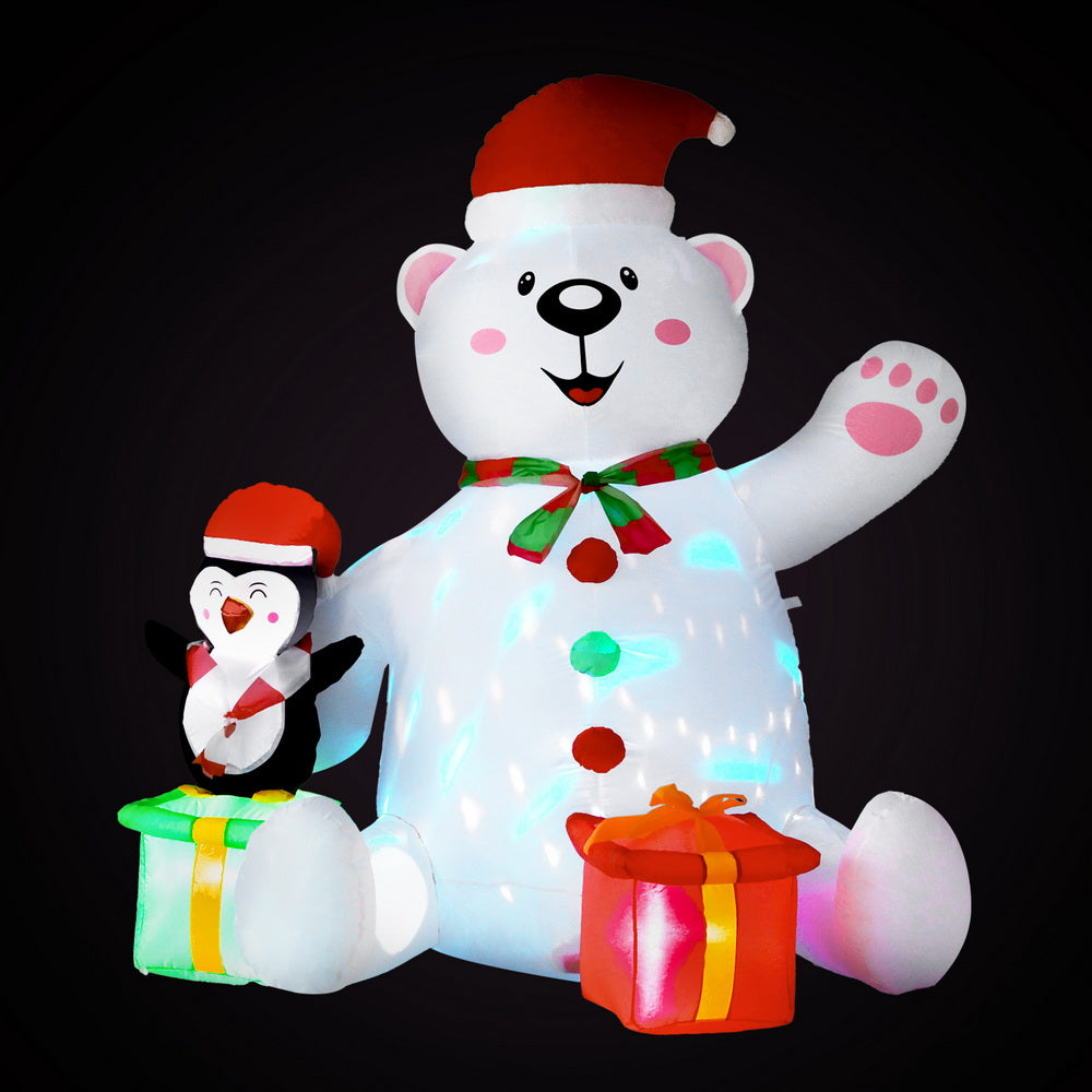 Jingle Jollys Christmas Inflatable Bear 1.8M Height LED Outdoor Decorations Illuminated-Occasions > Christmas > Outdoor Decorations & Lights-PEROZ Accessories
