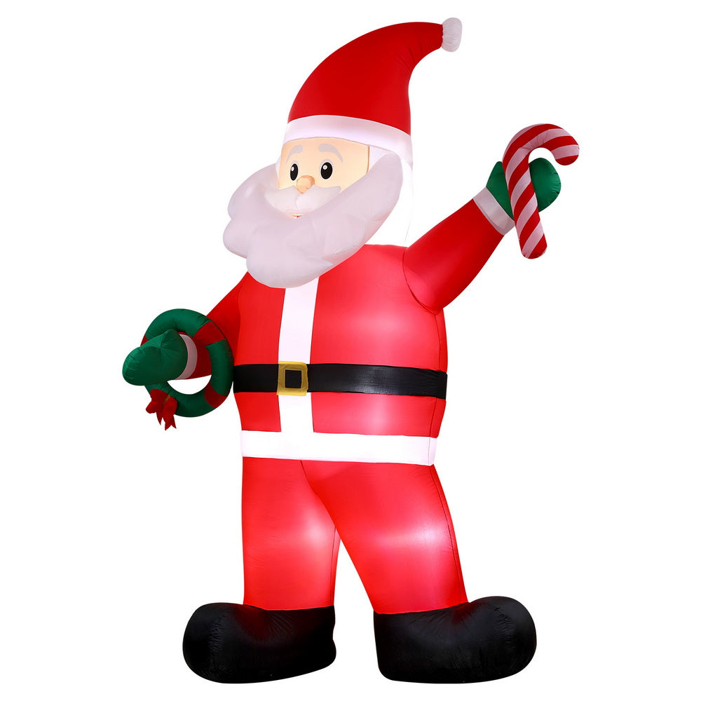 Jingle Jollys Christmas Inflatable Giant Santa 3.8M Height LED Illuminated Decorations-Occasions > Costumes > Costumes & Accessories-PEROZ Accessories