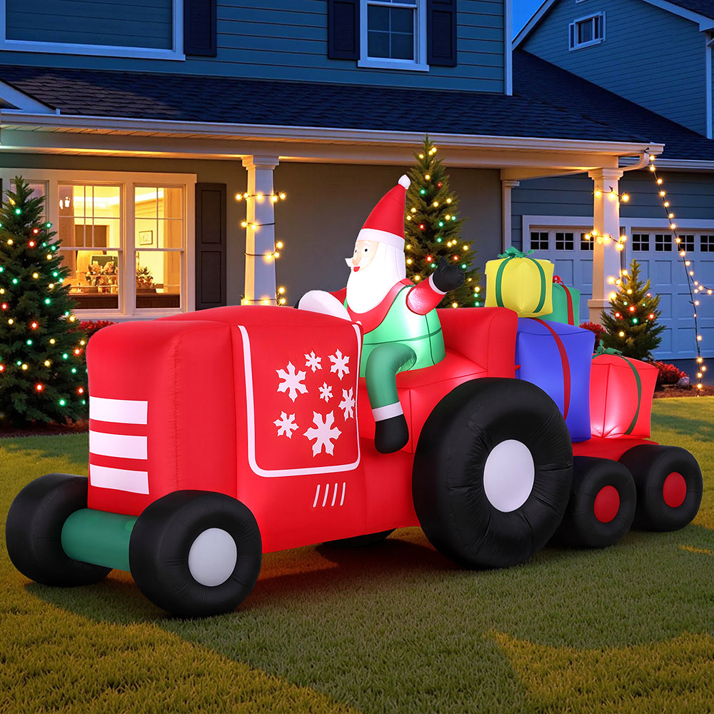 Jingle Jollys Christmas Inflatable Santa Truck 2.6M Length LED Decorations Illuminated-Occasions > Christmas > Christmas Clothing-PEROZ Accessories
