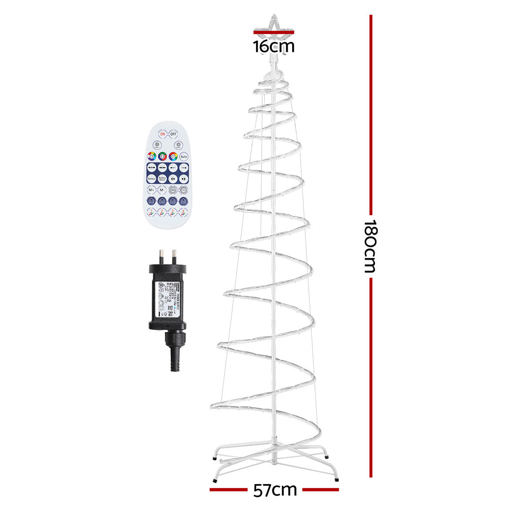 Jingle Jollys Christmas Tree 1.8m 100 RGB LED Rope Lights Xmas Trees Decoration-Occasions > Christmas > Outdoor Decorations & Lights-PEROZ Accessories