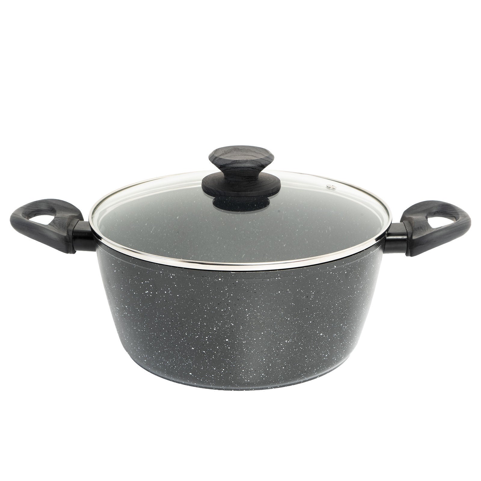 StoneChef 2 Piece Set Frypan 24cm + Casserole 24cm Cookware Grey Handle-Cookware-PEROZ Accessories